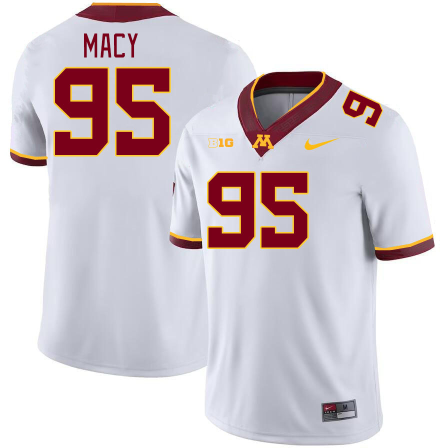 Men #95 Sam Macy Minnesota Golden Gophers College Football Jerseys Stitched-White